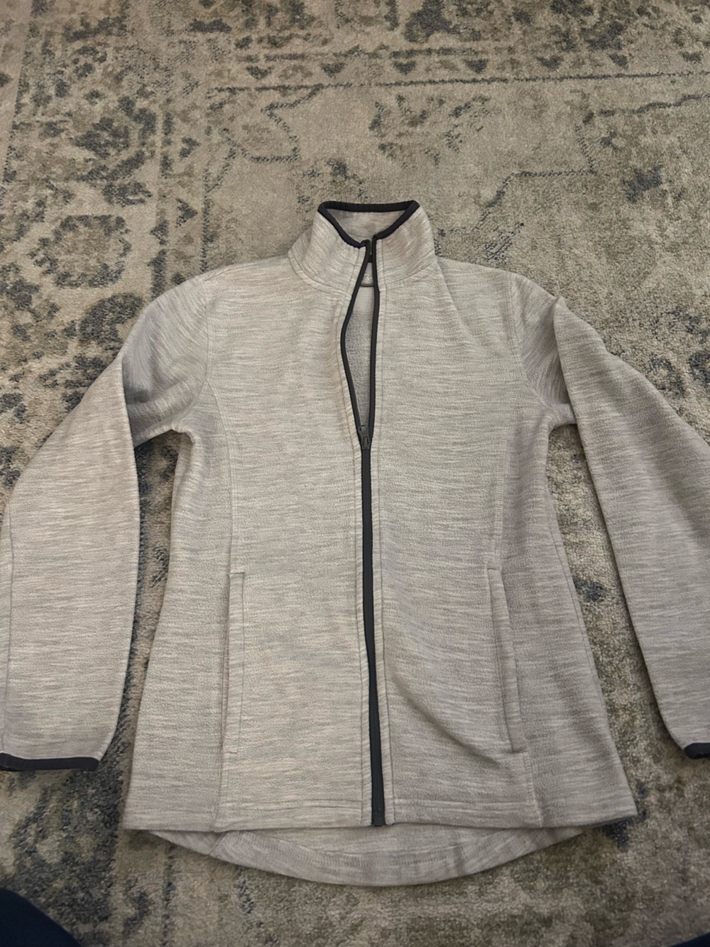 MTA Sport Heathered Light Gray Utility Jacket with Black Trim